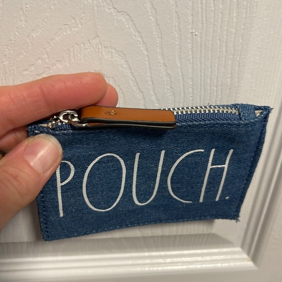 Rae Dunn Denim Canvas small Crossbody with change zip purse - Picture 3 of 11